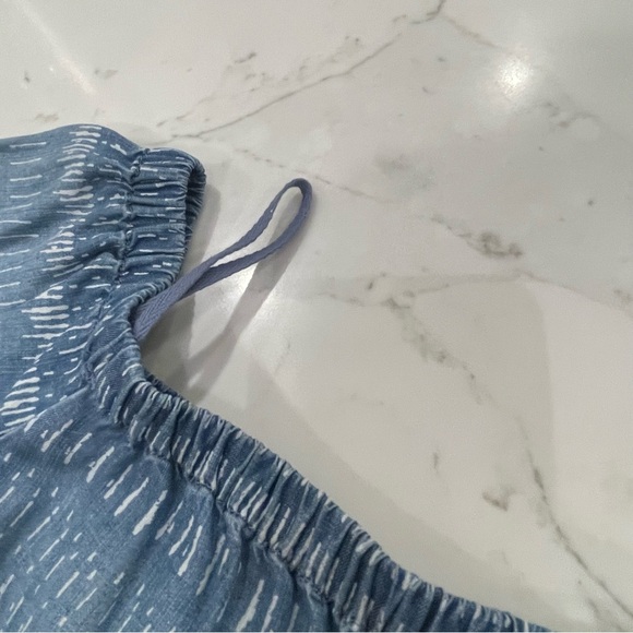 Cloth & Stone Blue Printed Off-Shoulder Women’s Romper - Picture 9 of 12